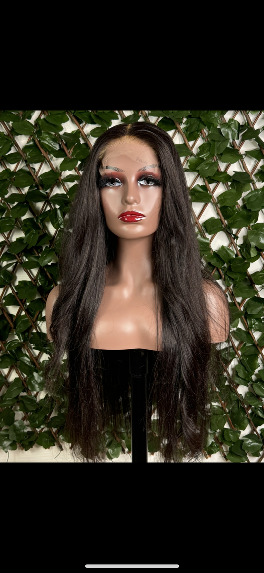 Perruque longue noire – Lace front naturel