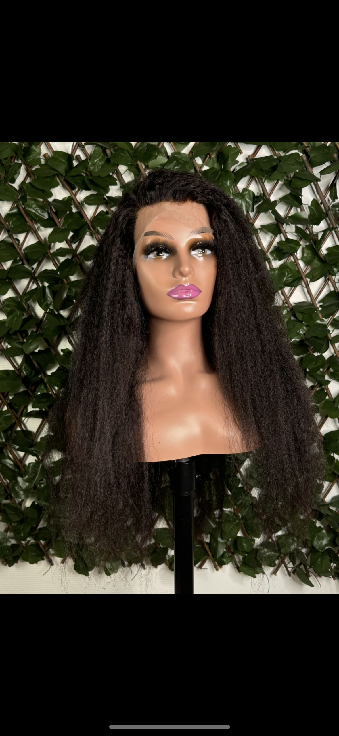 Perruque longue effet afro kinky straight