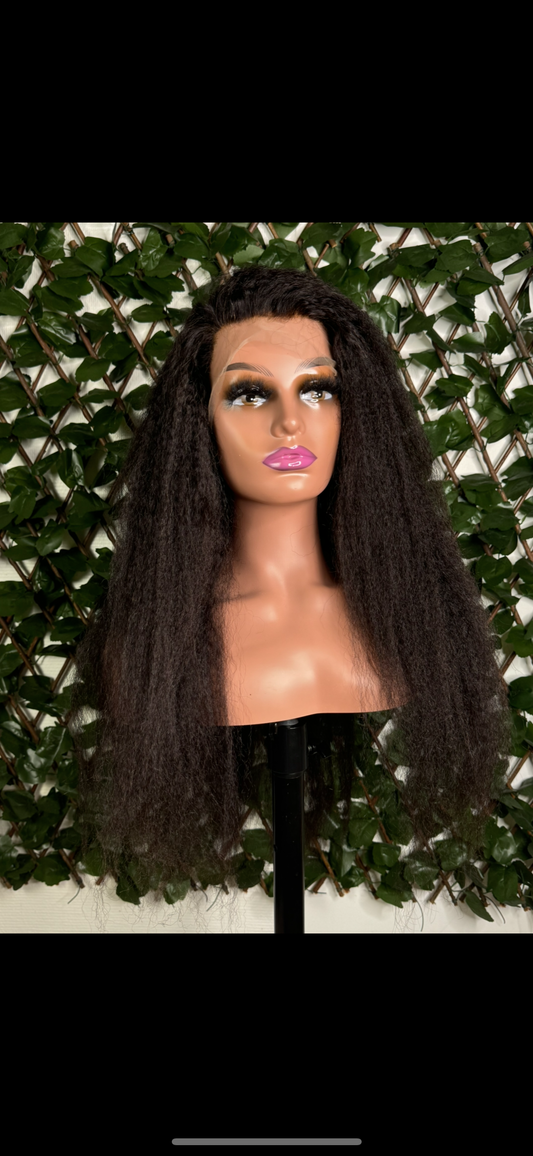 Perruque longue effet afro kinky straight