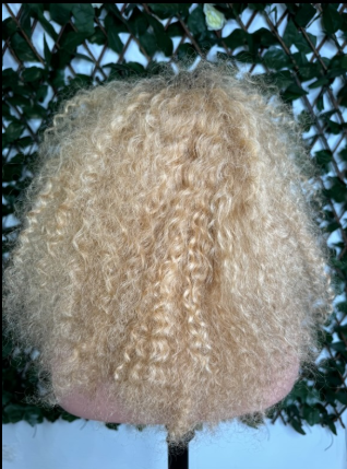 Perruque Lace Front Afro Blond Dégradé – Racines Foncées