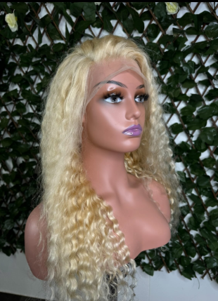 Perruque Lace Front Blonde Bouclée